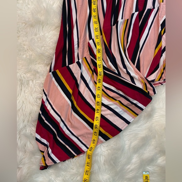 #516 LANE BRYANT Striped Asymmetrical Dress size 10/12 NWT - Picture 7 of 11